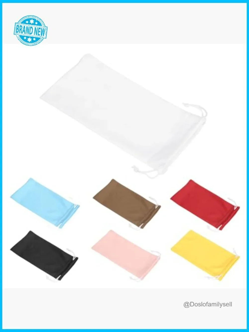 Microfiber Drawstring Eyeglass Pouch Set Portable Storage for Sunglasses Jewelry